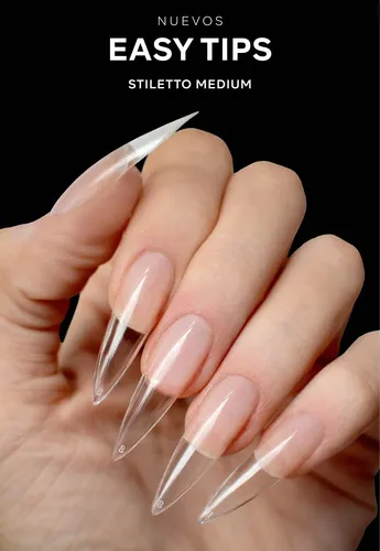 Easy Tips Pink Mask Stiletto Soft Gel Press On