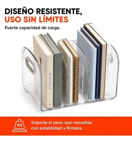 Organizador Acrílico Multiuso Cosméticos, Libro 3 Divisiones