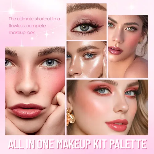Paleta De Maquillaje Todo En Uno Con Sombra De Ojos, Rubor Y