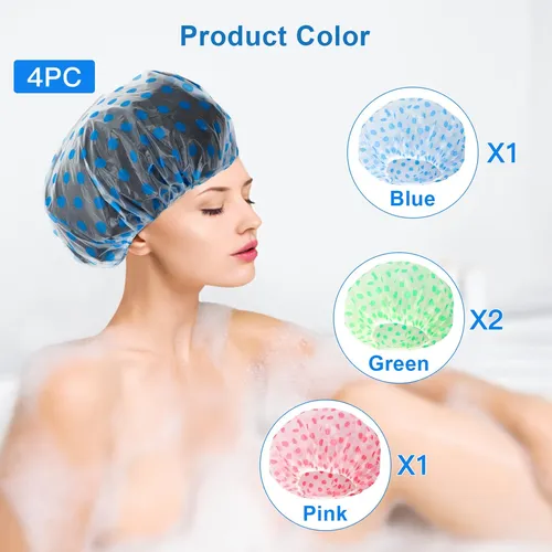 Moxyoy 4 Gorros De Ducha Impermeables For Mujeres De Pelo
