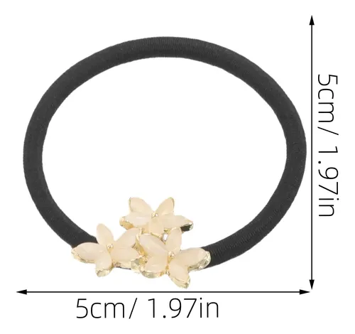 3pcs Flower Hair Tie For Decor Beige Polyester Elastic Band