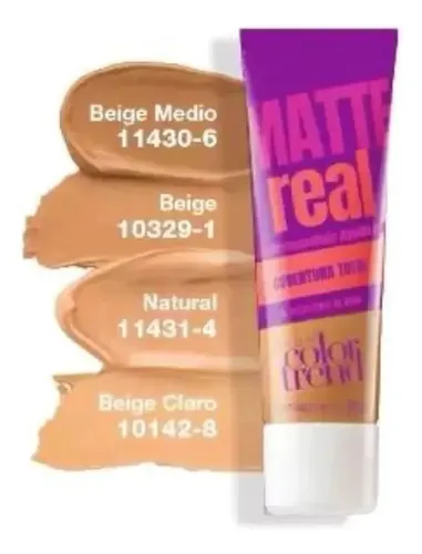 Base De Maquillaje Liquida Mate Avon Color Trend Matte Real Tono Beige 310n