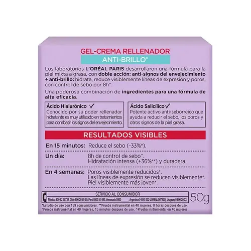 Gel Crema L´oréal Paris Revitalift Ácido Hialurónico X 50 Ml