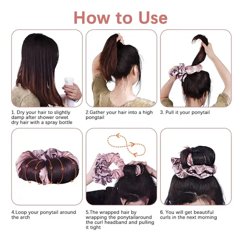 Rulos De Cabello Sin Calor, Diadema Para Dormir
