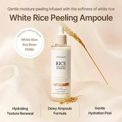 Mixsoon White Rice Peeling Ampoule- 100 Ml | Washoff Ampoule Todo Tipo De Piel Noche
