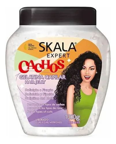 Kit Skala Gelatina + Baño Mais Cachinhos Rulos Niñas 1 Kg
