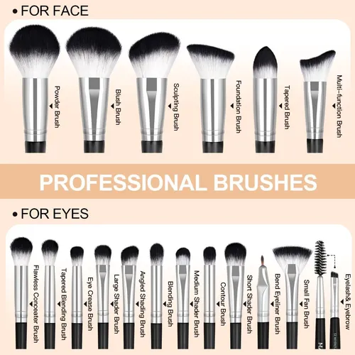 18 Piezas Brochas Set De Brochas Maquillaje Profesional Colo