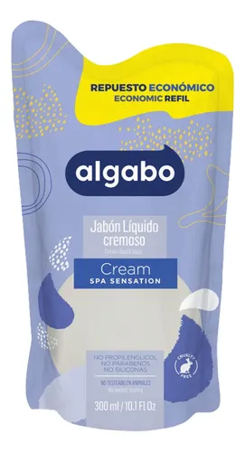 Jabon Liquido Algabo Repuesto Cream 300 Ml