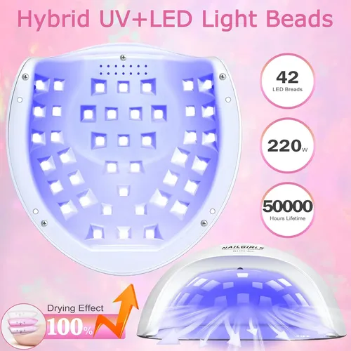 Lámpara Uv Led Blanca 220w Profesional Secado Gel