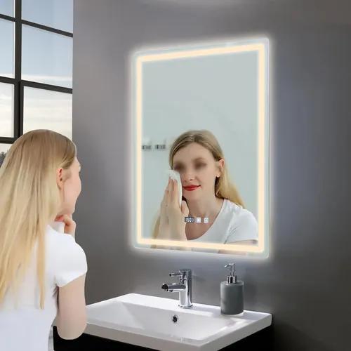 Espejo Led Baño Inteligente Antivaho 3 Colores 50x70cm