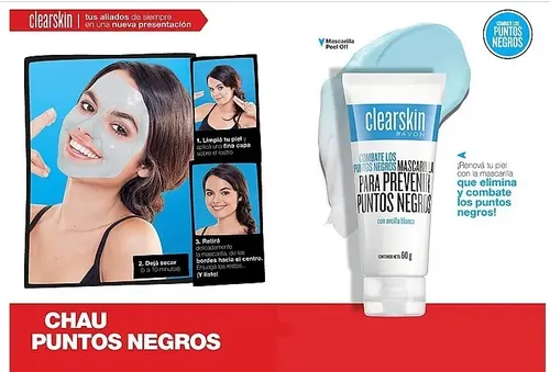 Clearskin Avon Mascarilla Peel Off Combate Puntos Negros