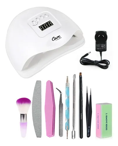 Kit Cabina De Uñas Gadnic Luz Doble Uv Led Manicura Pedicura