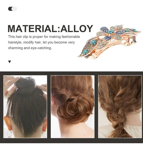 Horquilla Para El Pelo Brillante, Broche De Metal Con Diaman