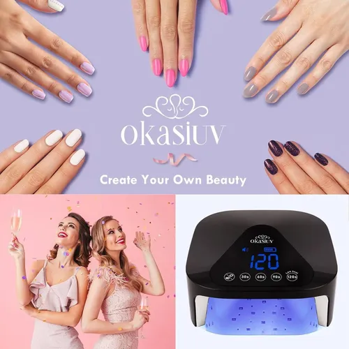 Cabina Uv Led Para Uñas Inalámbrica Con Guantes Y Base Met