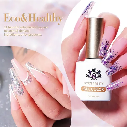Set De Esmalte De Gel Con Purpurina Born Pretty 6x7ml