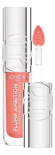 L’Oréal Paris Plump Ambition Lip Oil, Brillo Labial Efecto Voluminizador con Ácido Hialurónico, Hidratación Intensa para tus Labios, Tono Worth It, 5 ml