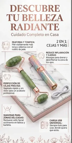 Depiladora Facial Electrica Y Rodillo Masajeador Facial