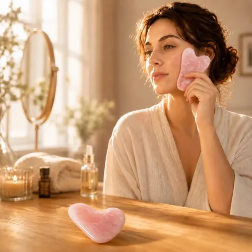 Piedra Gua Sha Cuarzo Rosa Facial Y Corporal