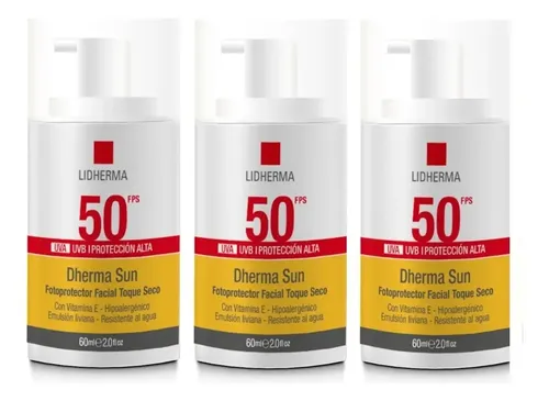 X3 Dherma Sun Protector Solar Fps 50 Piel Grasa Toque Seco