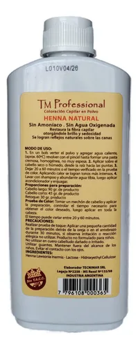 Henna Natural Tm Professional Tintura Capilar En Polvo X90gr