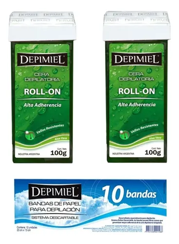 Kit Depilacion Repuestos 2 Cartuchos Roll On + 100 Bandas