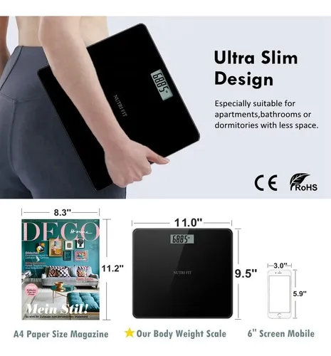 Nutri Fit Digital Bathroom Scale For Body Weight, Bath Sc…