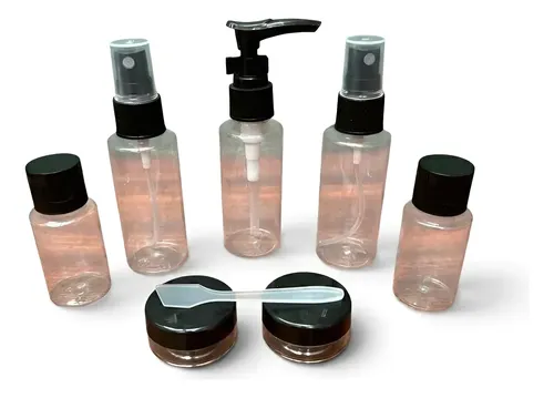 Set Kit Neceser Organizador Cosméticos Viaje Botellas Frasco