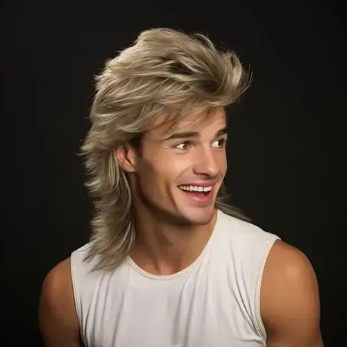 Peluca De Pelo Largo Para Hombre, Estilo 80, Disfraz De Aspe Marrón