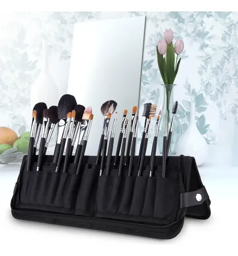 F` Professional Makeup Brush Organizer Bag, .