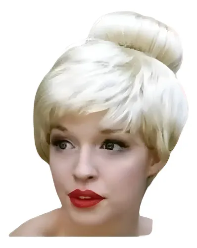 Peluca De Hada Campanita Tinkerbell Rubia Corta Con Rodete