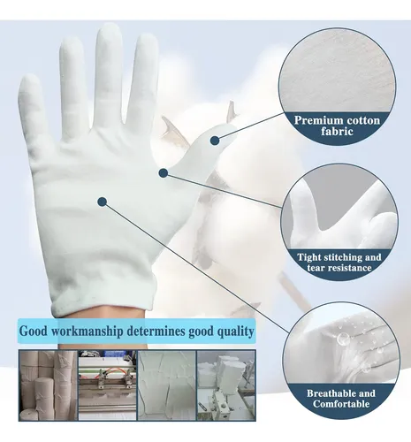 Guantes Algodón Blancos Hidratantes Para Manos Secas