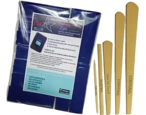 Cera Azul Elástica Profesional 1 K + 5 Espátulas Depilación