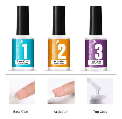Nuevo Kit De Polvos For Uñas: 6 Colores, No Se Necesita