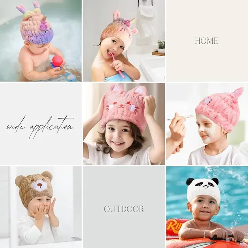 Gorro Seca Pelo Infantil Toalla Microfibra Absorbente Xhj
