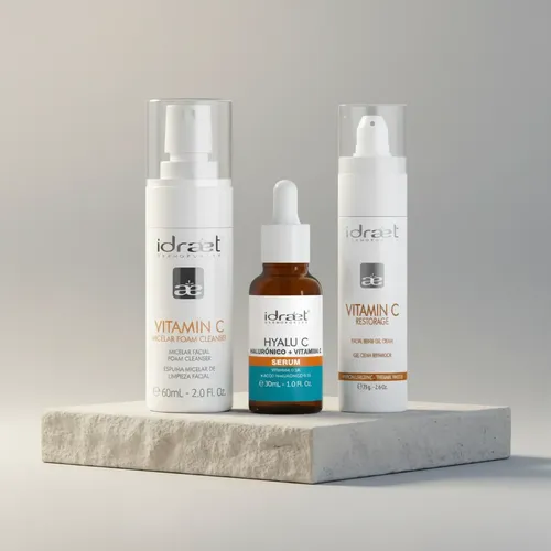 Rutina Skincare Vitamina C Gel Limpieza Serum Crema Idraet