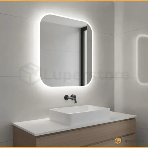 Espejo Rectangular Smart Led Luz Fria Touch Baño 60×70 Cm