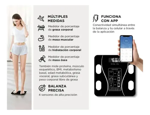 Balanza Personal Digital Con Bluetooth Max 180k App Celular