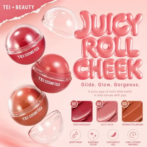 Rubor Juicy Roll Cheek Tei Cosmetica Formato Roll On