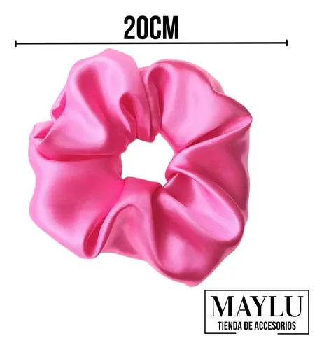 Colitas, Scrunchies Xl De Pelo De Raso Antifrizz Fucsia
