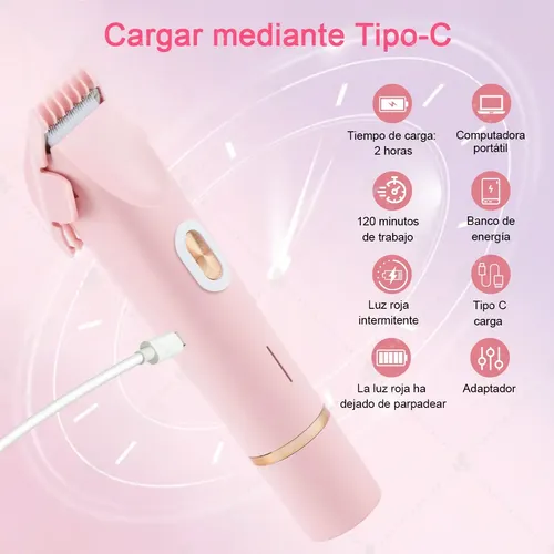 Afeitadora Eléctrica 2 En 1 Para Cuerpo Y Zona Bikini Mujer