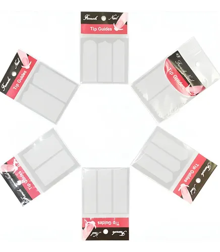 Pack X6 Stickers Stencils Guias Francesitas French Uñas