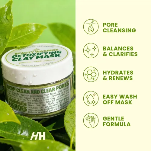 Mascarilla De Arcilla Verde Con Egcg, Handmade Heroes