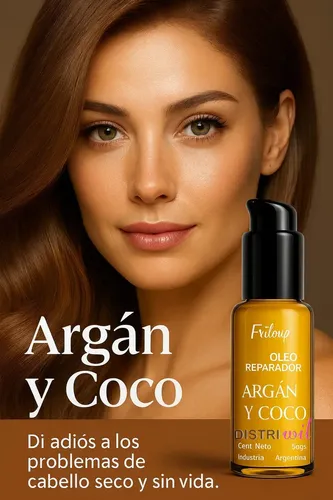 Oleo Serum Reparador Argan Y Coco Frilayp X50cc – Nutre Hidrata Revitaliza Suaviza – Ideal Uso Profesional Peluqueria Estetica Salon Barberia – Aporta Brillo Y Reconstruye Fibra Capilar