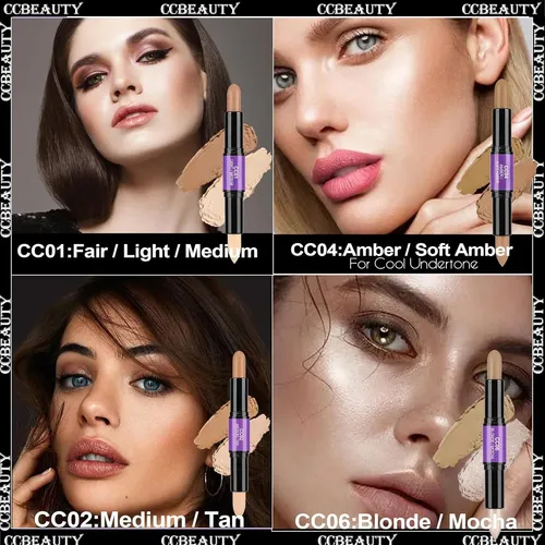 Barra Doble De Contorno Y Resaltado Ccbeauty 2 En 1