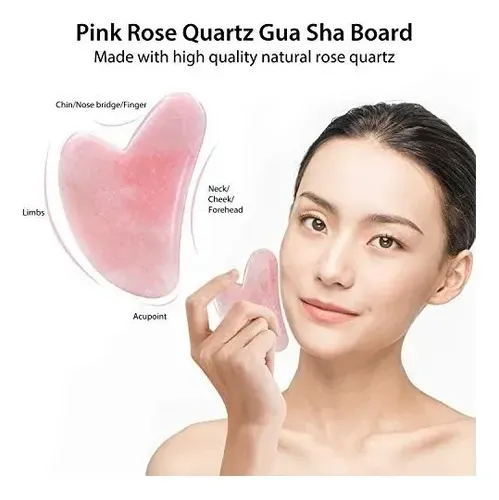 [rx Set Rodillo Facial Y Piedra Gua Sha Masajeador De