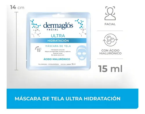Máscara De Tela Dermaglós Ultra Hidratación 15ml