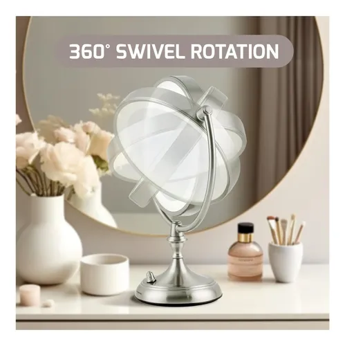 Espejo De Maquillaje De Mesa Iluminado Con Aumento