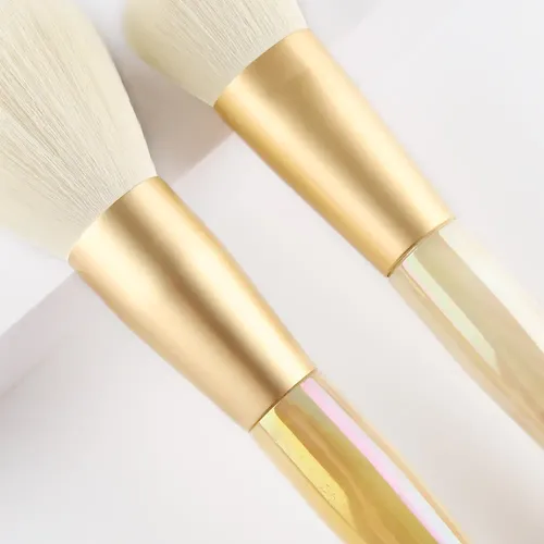 10 Pinceles De Maquillaje De Jade Con Mangos Degradados