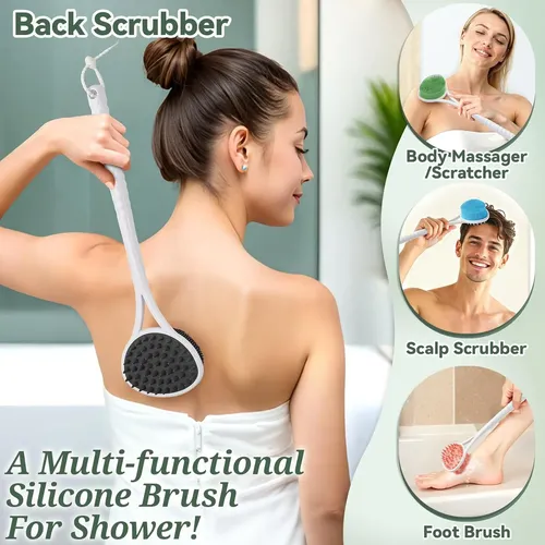 Set 4 Exfoliantes Silicona Negro Para Cuerpo Y Rostro