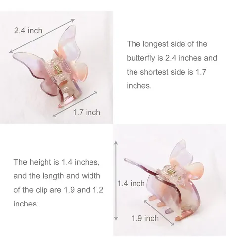Garras De Cabello Mariposa Naisier 6 Pcs Caparazón Tortuga